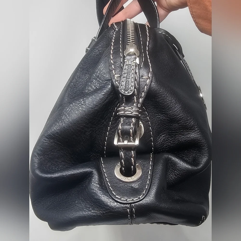 Michael Kors Hudson Large Black Pebbled Leather Shoulder Bag Satchel NWT $398